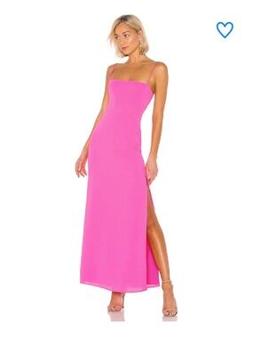 super down Hot Pink Slip Maxi Dress with Side Slit